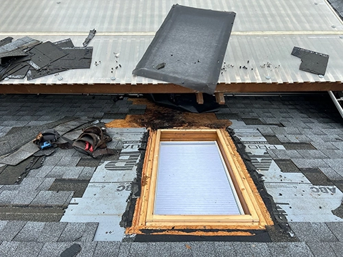 Precision Roof Crafters Skylight Repair Before Work In Austin Texas