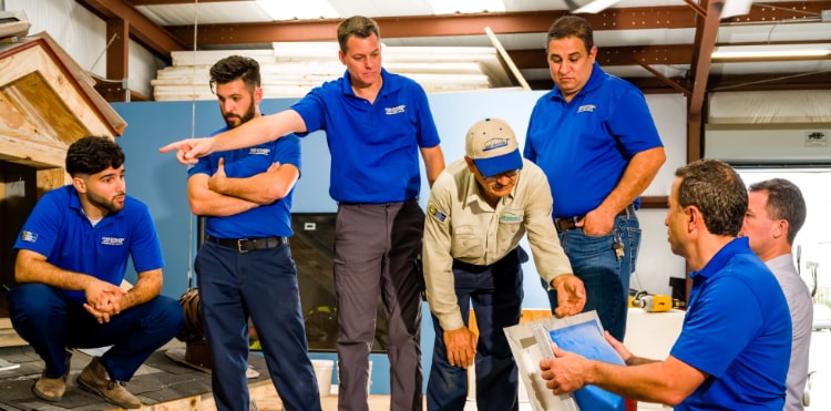 Precision Roof Crafters Team of Houston, TX Roofers Inside Facility