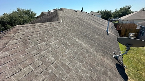 Precision Roof Crafters Asphalt Shingle Before Roof Replacement Work In Houston Texas